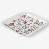 Alphabet Hasen, Schmetterlinge, Feen & Blumen  Pappteller (Gewinkelt)