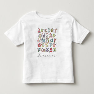 Alphabet Hasen, Schmetterlinge, Feen und Blumen  Kleinkind T-shirt