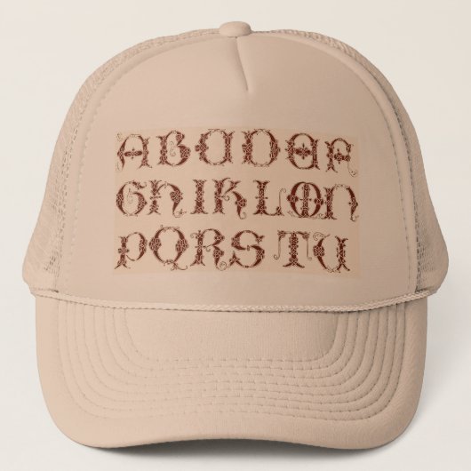 Alphabet Hat Truckerkappe (Vorderseite)