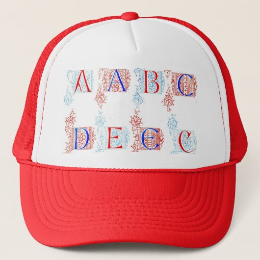 Alphabet Hat Truckerkappe (Vorderseite)
