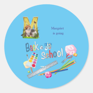 Alphabet-Hauptstädte Zurück zum Schulheft Fanny Pa Runder Aufkleber