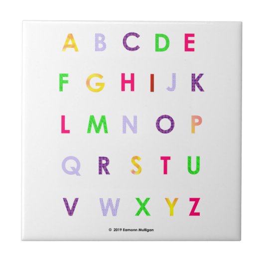 Alphabet-Hauptstadts-Buchstaben Fliese (Vorderseite)