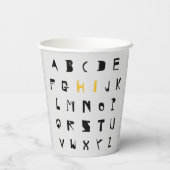 Alphabet Hi Back to School Einführung Pappbecher (Rückseite)