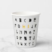 Alphabet Hi Back to School Einführung Pappbecher (Vorderseite)