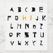 Alphabet Hi Back to School Einführung Weinetikett (Einzelnes Label)