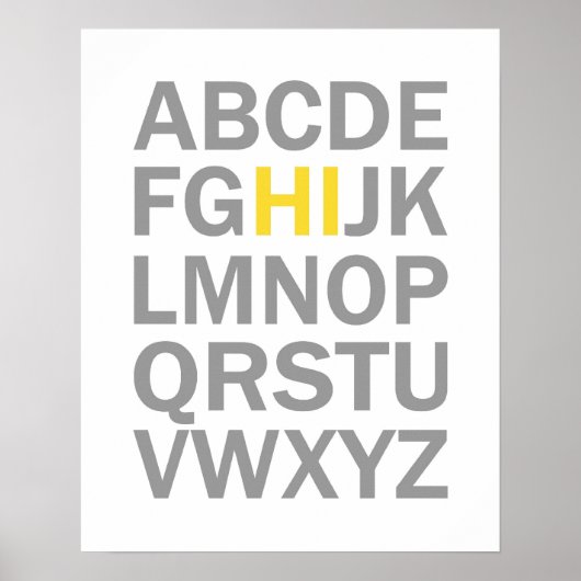 Alphabet HI Print oder Poster (Vorne)