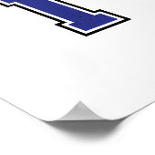 Alphabet I in Blue Color Poster (Ecke)