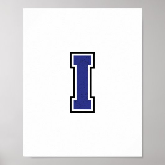 Alphabet I in Blue Color Poster (Vorne)