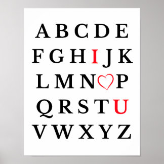 Alphabet I Liebe You Hecht Hauptstadt Letter Kinde Poster