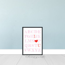 Alphabet I Liebe You Valentine's Day Sign Poster
