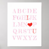 Alphabet I Liebe You Valentine's Day Sign Poster (Vorne)