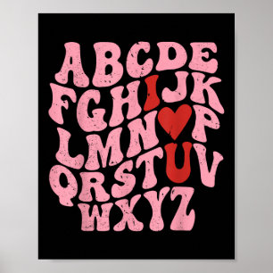 Alphabet I Liebe You Valentinstag Herzlehrer K Poster