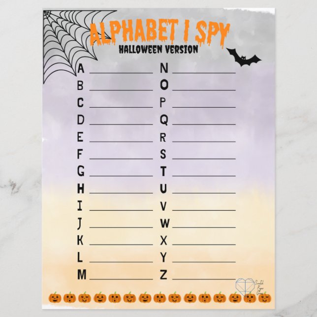 Alphabet I Spy - Halloween-Version (Vorderseite)