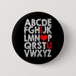 Alphabet Ich liebe dich Grafik mit Herz Highlight Button