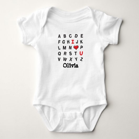Alphabet - Ich Liebe Sie Baby Strampler (Vorderseite)