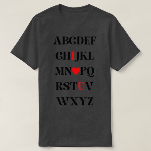 Alphabet in Liebe T-Shirt (Design vorne)