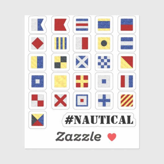 🏴 Alphabet in Nautical Signal-Flag-Aufklebern Aufkleber (Blatt)