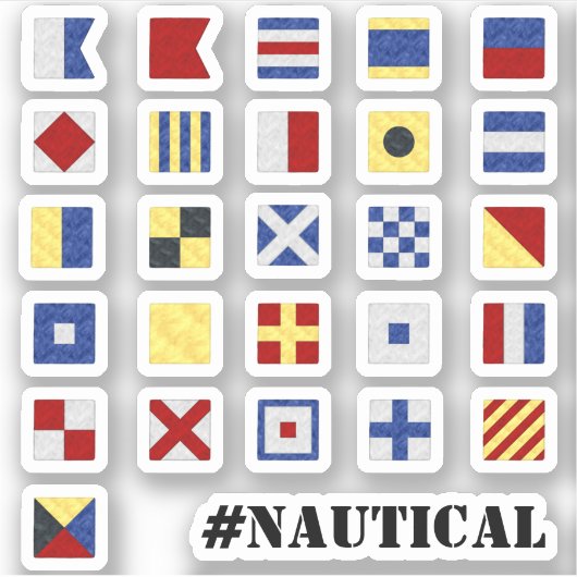 🏴 Alphabet in Nautical Signal-Flag-Aufklebern Aufkleber (Vorderseite)