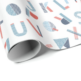 Alphabet in rot-weiß geschenkpapier