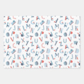 Alphabet in rot-weiß geschenkpapier set (Vorderseite)