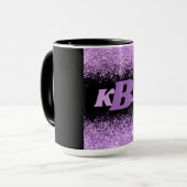 Alphabet Initials Lila & Black Coffee Tasse (Vorderseite Links)