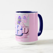 Alphabet Initials Poodle Coffee Tasse (VorderseiteRechts)