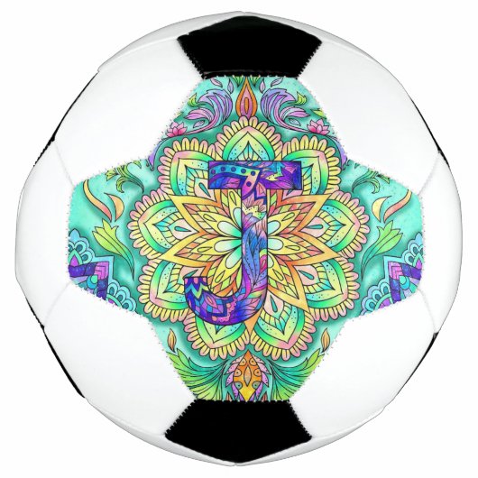 Alphabet J mandala Fußball (Vorderseite)