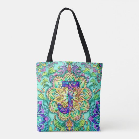 Alphabet J mandala Tasche (Rückseite)