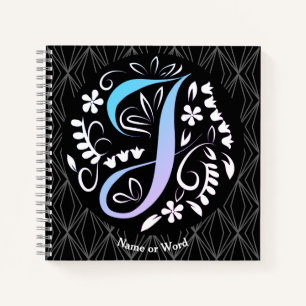 Alphabet J Monogram Handwriting Notizblock