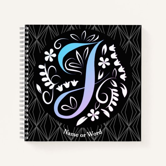 Alphabet J Monogram Handwriting Notizblock (Vorderseite)