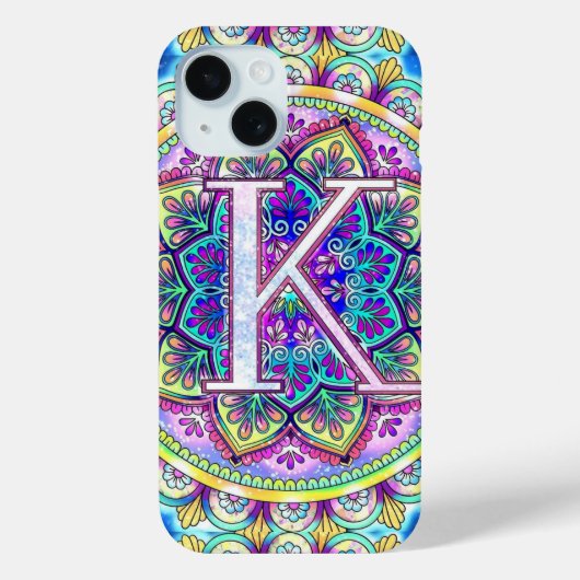 Alphabet K mandala Case-Mate iPhone Hülle (Rückseite)