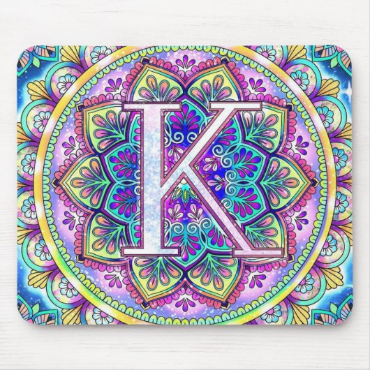 Alphabet K mandala Mousepad (Vorne)