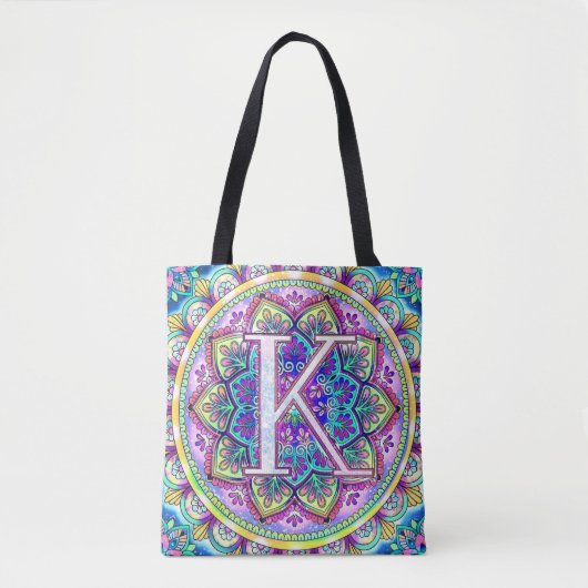 Alphabet K mandala Tasche (Vorderseite)