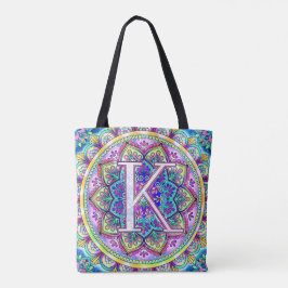 Alphabet K mandala Tasche