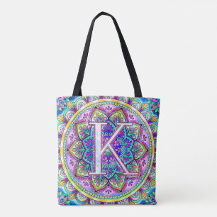 Alphabet K mandala Tasche