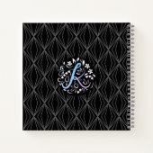 Alphabet K Monogram Handwriting Notizblock (Rückseite)