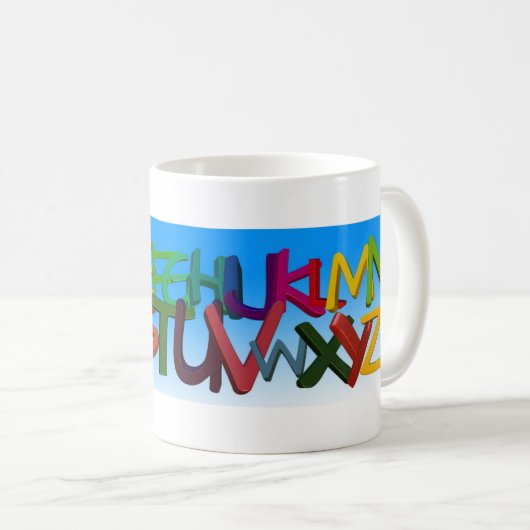 Alphabet Kaffeetasse (VorderseiteRechts)
