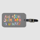 Alphabet-Kinder coole Typografie Gepäckanhänger (Vorderseite (Horizontal))