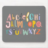 Alphabet-Kinder coole Typografie Mousepad (Vorne)