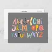 Alphabet-Kinder coole Typografie Postkarte (Vorne/Hinten)