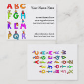 Alphabet-Kinder Visitenkarte (Vorne/Hinten)