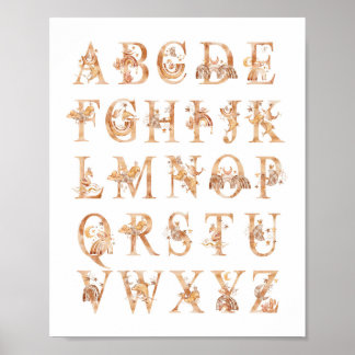 Alphabet Kinderzimmer Decke Wasserfarbe ABC Diagra Poster