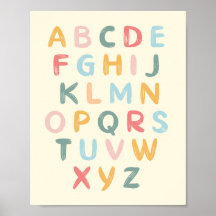 Alphabet Kinderzimmer Decoder ABC Chart Poster