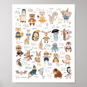 Alphabet Kinderzimmer Decoder ABC Chart Poster