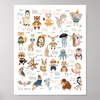 Alphabet Kinderzimmer Decoder ABC Chart Poster