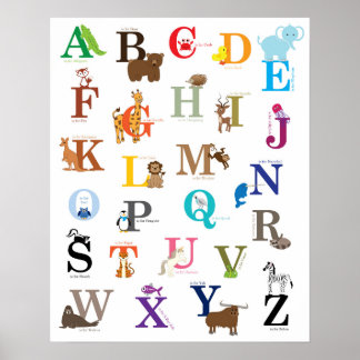 Alphabet Kinderzimmer Mauer, Originalzeichnungen Poster