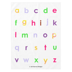 Alphabet-Kleinbuchstaben Tischdecke