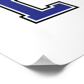 Alphabet L in Blue Color Poster (Ecke)