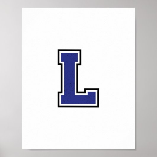 Alphabet L in Blue Color Poster (Vorne)