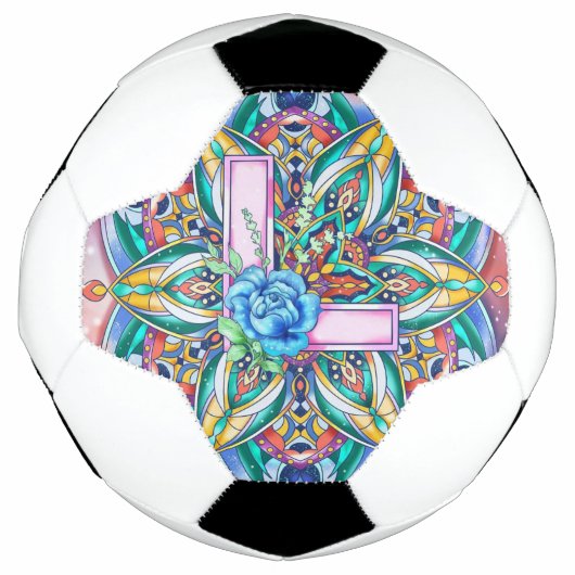Alphabet L mandala Fußball (Vorderseite)